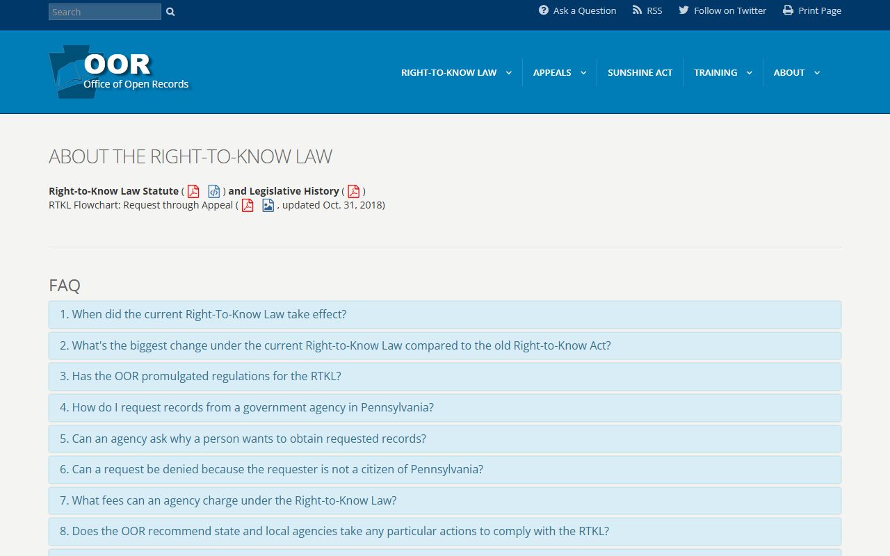 Jefferson County arrest records Right-to-Know Law source page