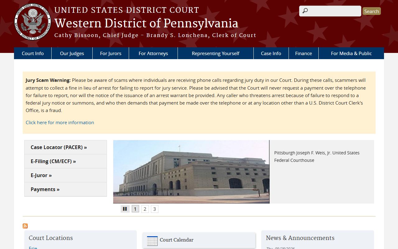 Jefferson County Court of Common Pleas records federal court distinction