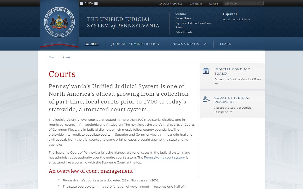 Jefferson County Court records Pennsylvania court structure