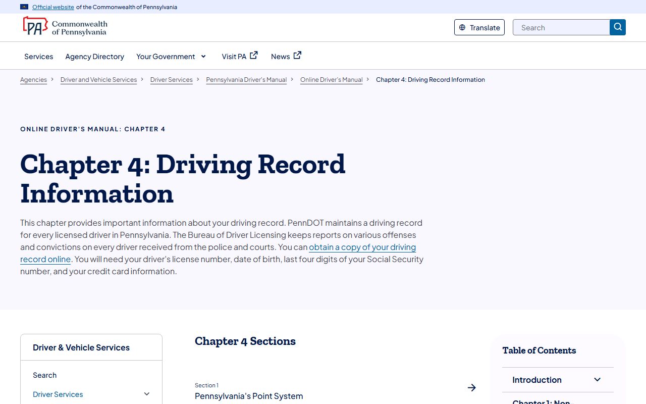 Jefferson County traffic court records PennDOT driving record information